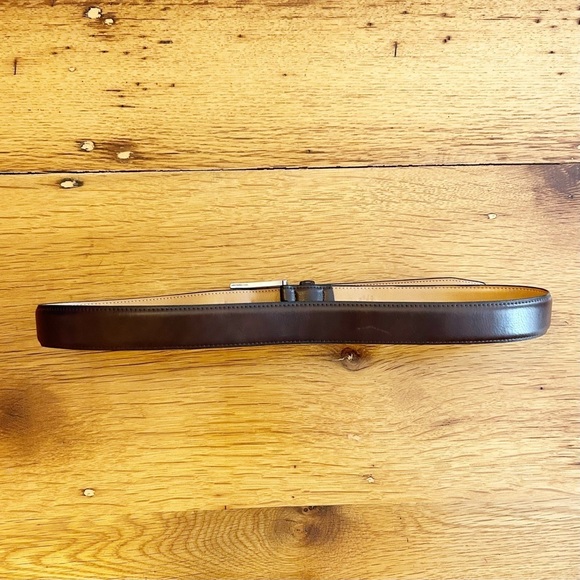 Faux Vegan Leather Men’s Casual Dress Belt in Dark Brown SZ Medium 34-36 - Picture 3 of 8